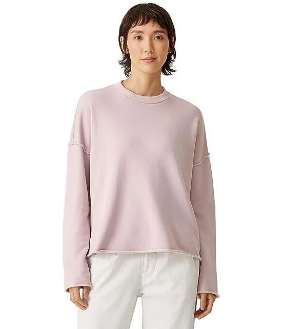 High Crew Neck Box Top in Organic Cotton French Terry
