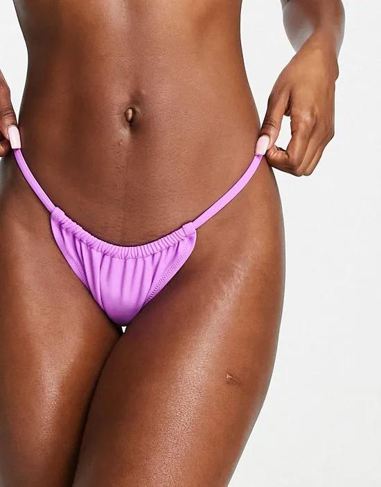 high leg string bikini bottoms in lilac