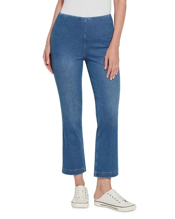 High Rise Ankle Baby Bootcut Jeans in Mid Wash