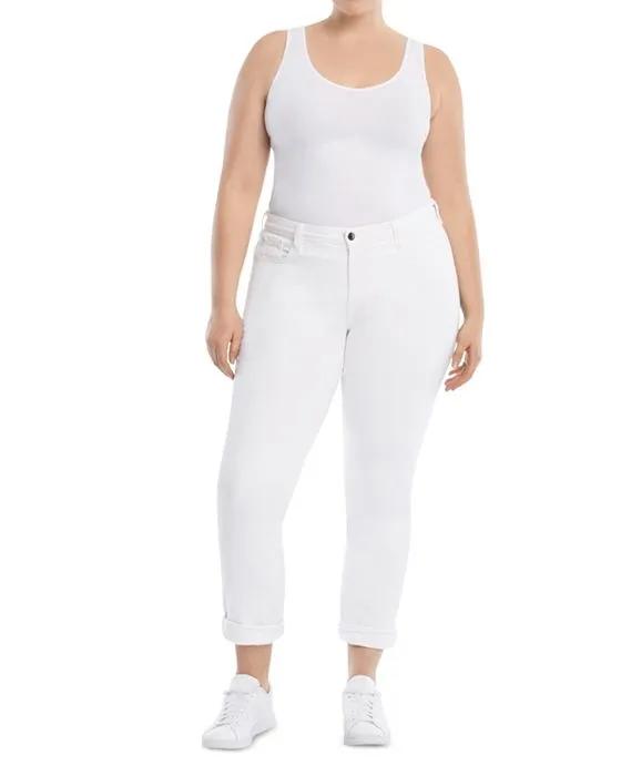 High Rise Ankle Straight Jeans in White