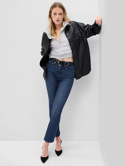 High Rise Classic Straight Jeans with Washwell