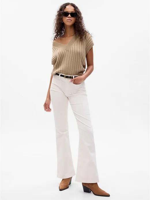 High Rise Corduroy '70s Flare Jeans with Washwell