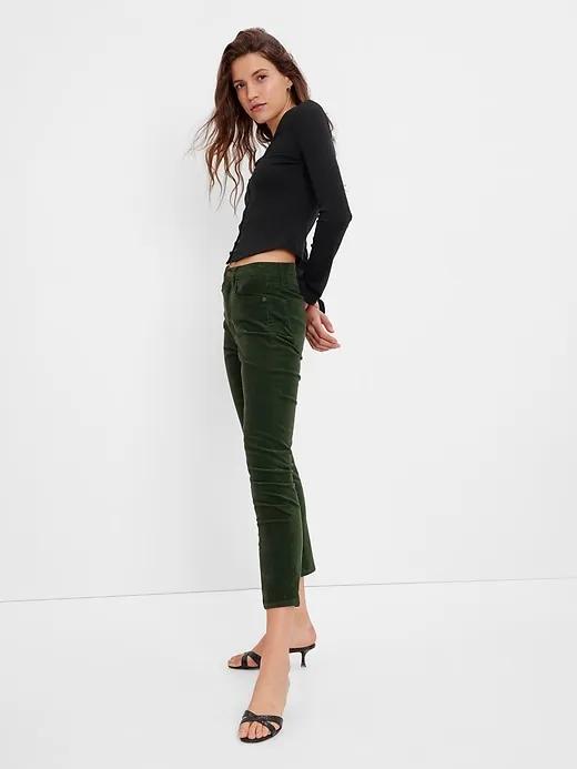 High Rise Corduroy Vintage Slim Jeans with Washwell