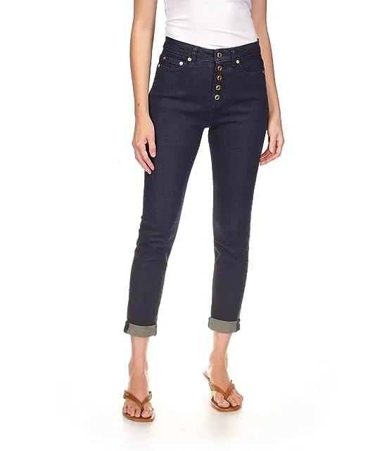 High-Rise Crop Skinny Selma Jeans in Dark Rinse Wash