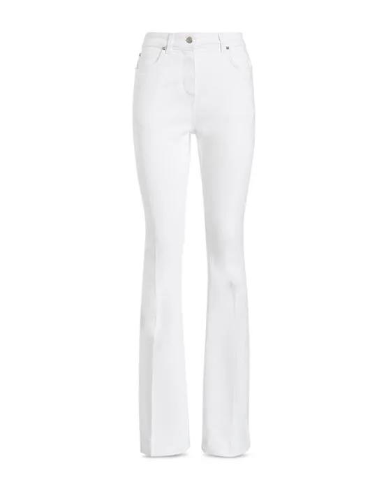 High Rise Embroidered Jeans in Winter White
