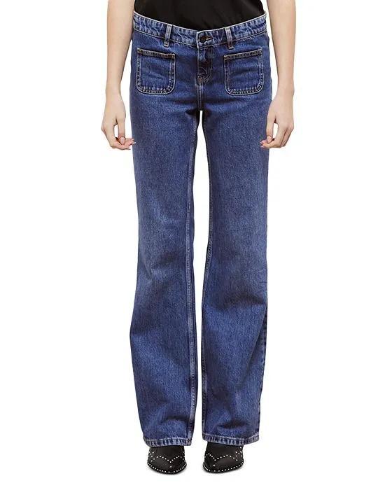 High Rise Flare Jeans in Blue