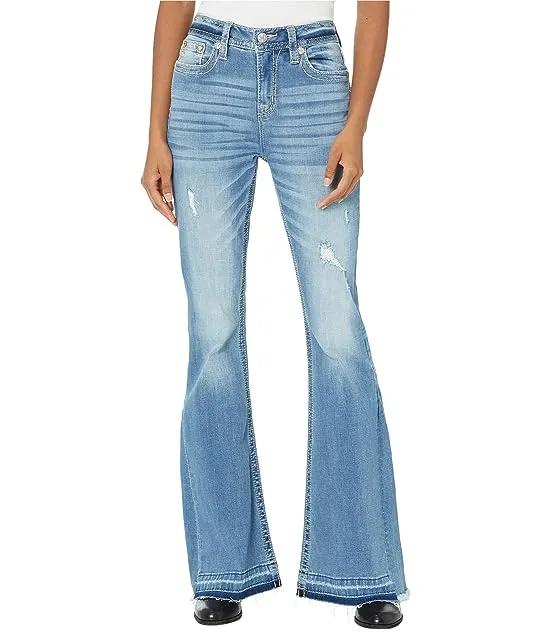 High-Rise Flare Jeans in Light Blue