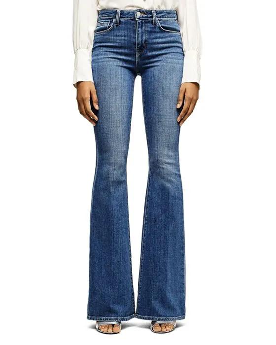 High Rise Flared Jeans in Authentique