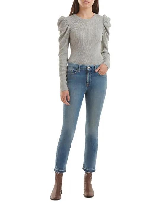 High Rise Slim Straight Leg Ankle Jeans in Admiral