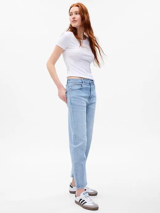High Rise Taper Jeans with Washwell