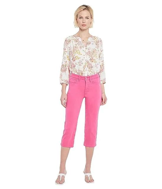 High-Rise Thigh Shaper Straight Crop in Pink Peony