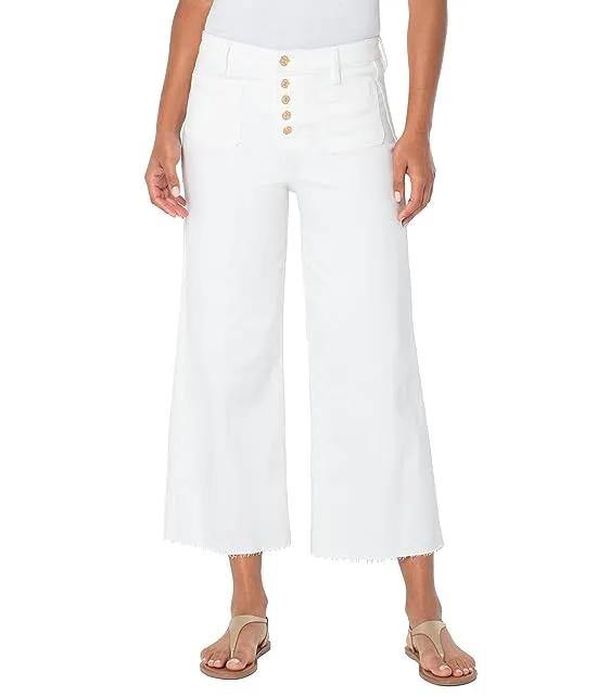 High-Rise Wide Leg w/ Exposed Button Fly in Bone White