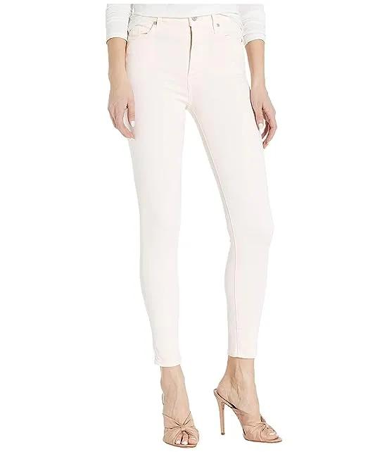 High-Waist Ankle Skinny in Solid Pink