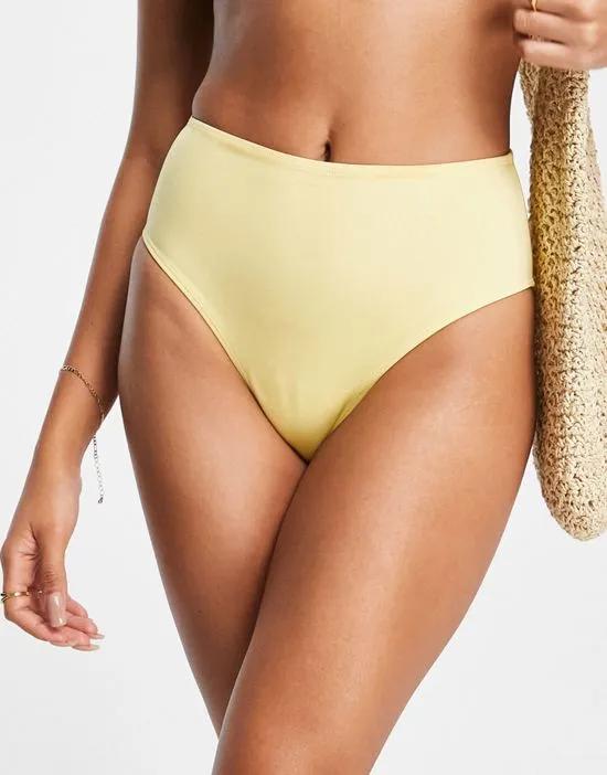 high waist bikini bottoms in yellow