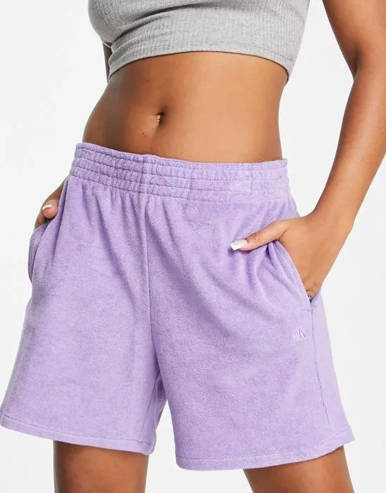 high waist relaxed shorts in lilac - part of a set