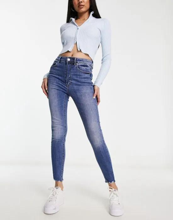 high waist skinny jean in blue