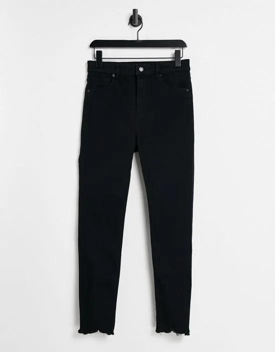 high waist skinny jeans in black