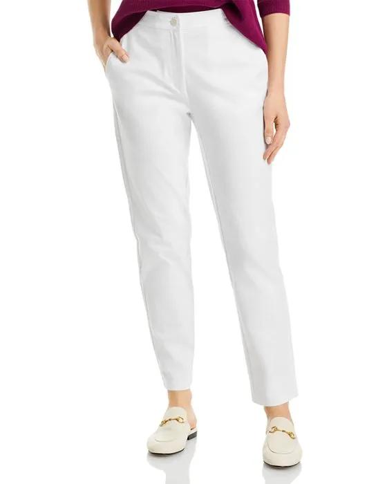 High Waisted Slim Fit Ankle Pants