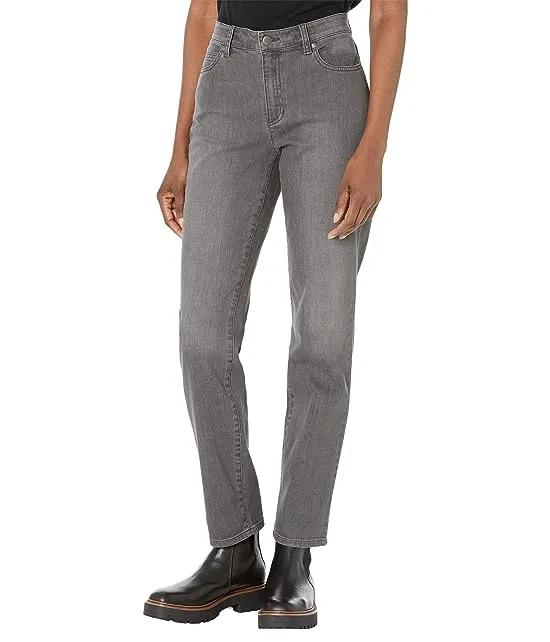 High-Waisted Slim Full Length Jeans in Carbon