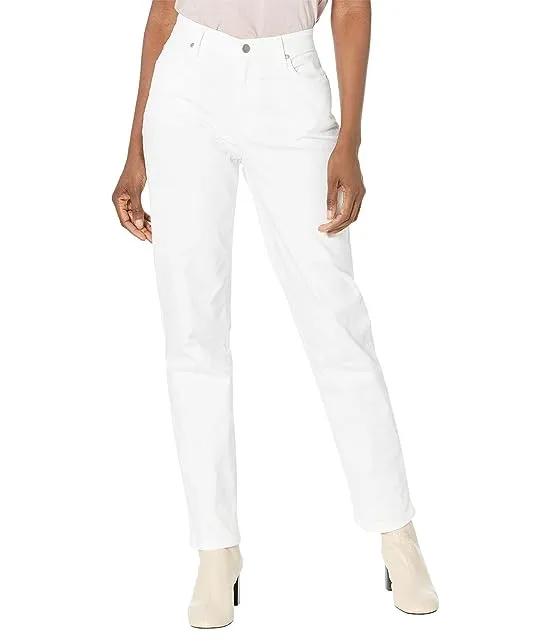 High-Waisted Slim Full Length Jeans in White