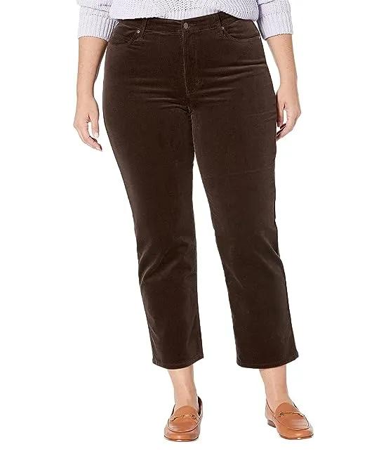 High-Waisted Straight Ankle Jeans in Coffee
