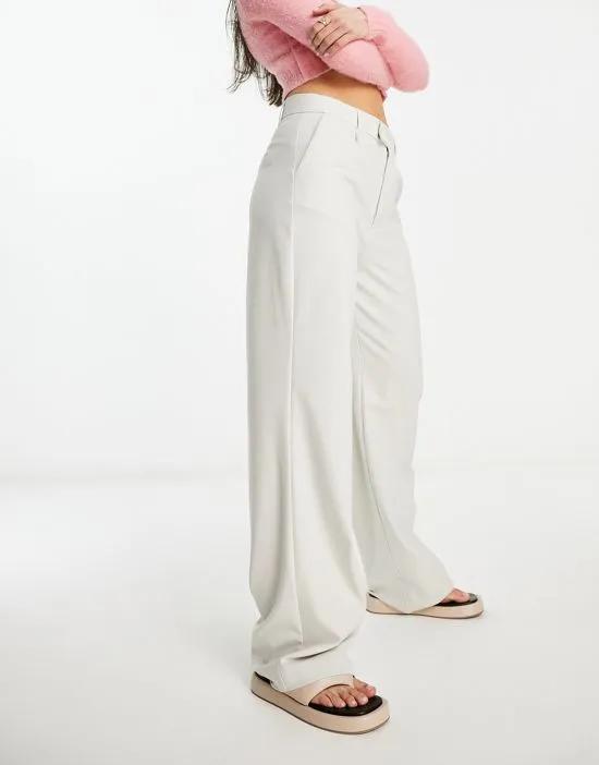 high waisted tailored pants in sand