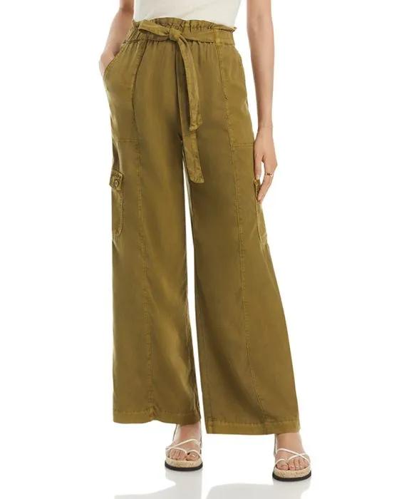 High Waisted Tie Front Pants 