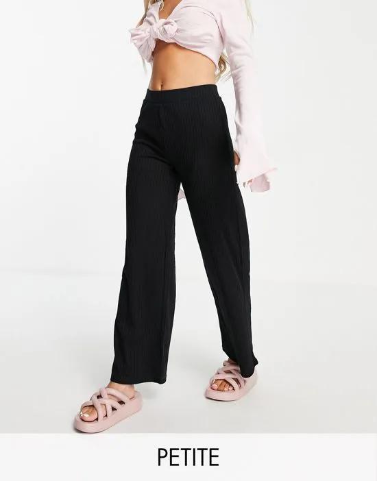 high waisted wide leg pants in black