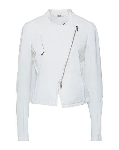 White Crêpe Biker jacket