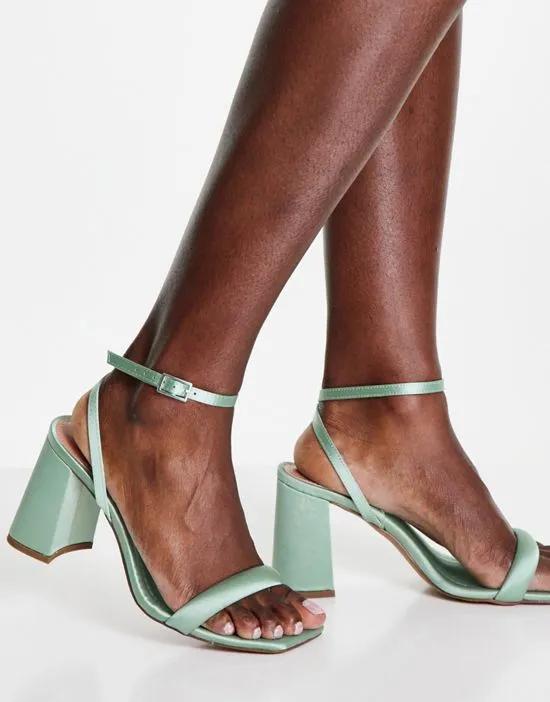 Hilton barely there block heeled sandals in sage