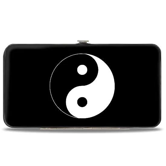 Hinge Wallet - Yin Yang Symbol Black/White