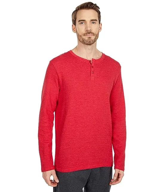 Holiday Red Waffle Henley