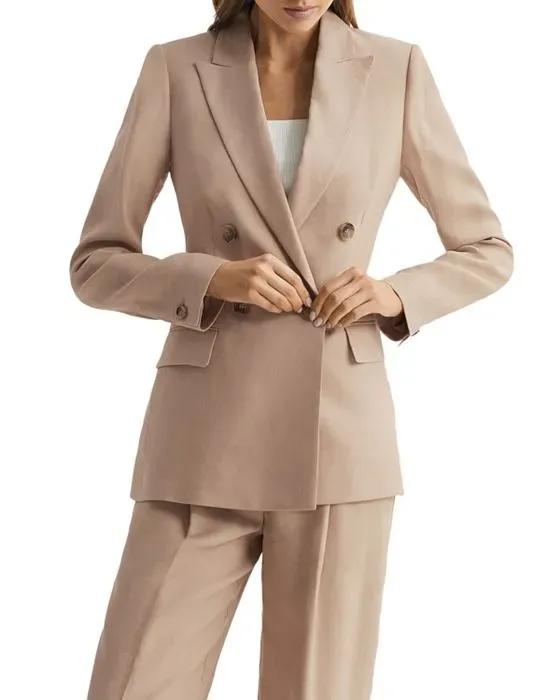 Hollie Double Breasted Linen Blend Blazer
