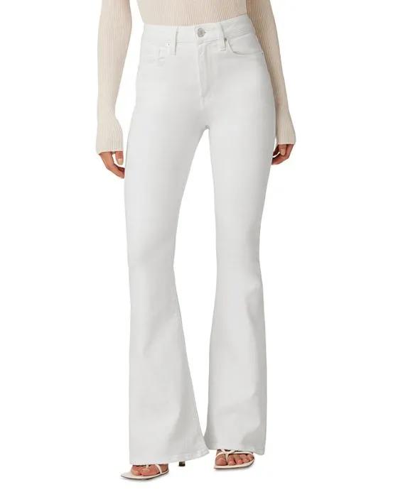 Holly High Rise Flare Jeans in White