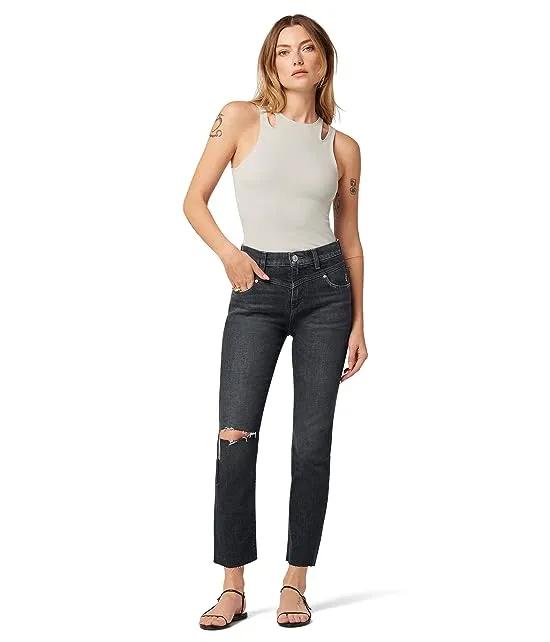 Holly High-Rise Straight w/ Front Yoke in Washed Black