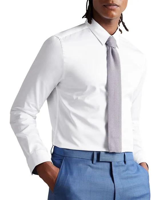 Holmess Solid Slim Fit Button Down Dress Shirt