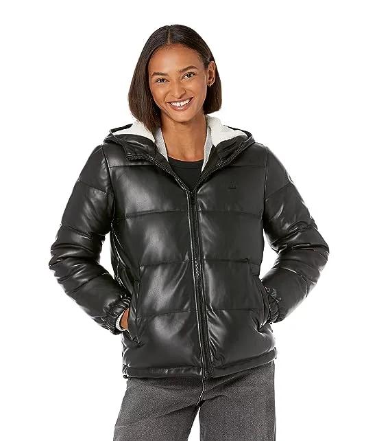 Hooded Faux Leather