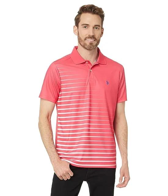 Horizontal Fade Stripe Knit Polo Shirt