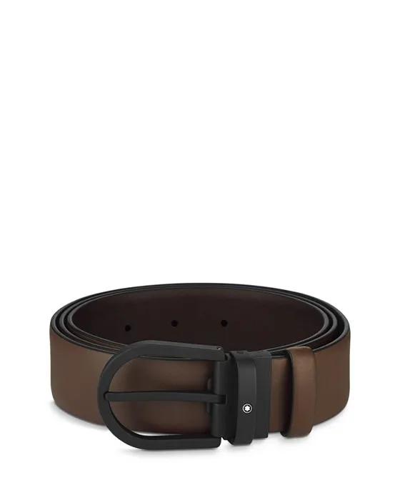 Horseshoe Buckle Leather Belt