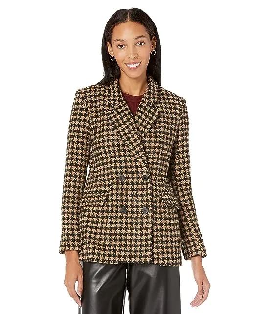 Houndstooth Double-Breasted Blazer in Book Club