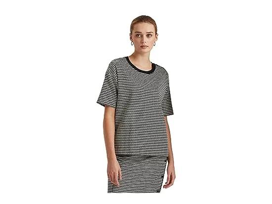 Houndstooth Double-Knit Jacquard Tee