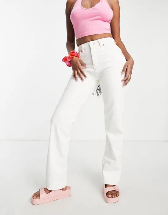 Hourglass 90s straight leg jeans in white