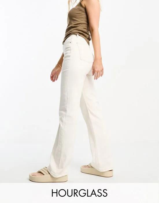 Hourglass easy straight jeans in off white