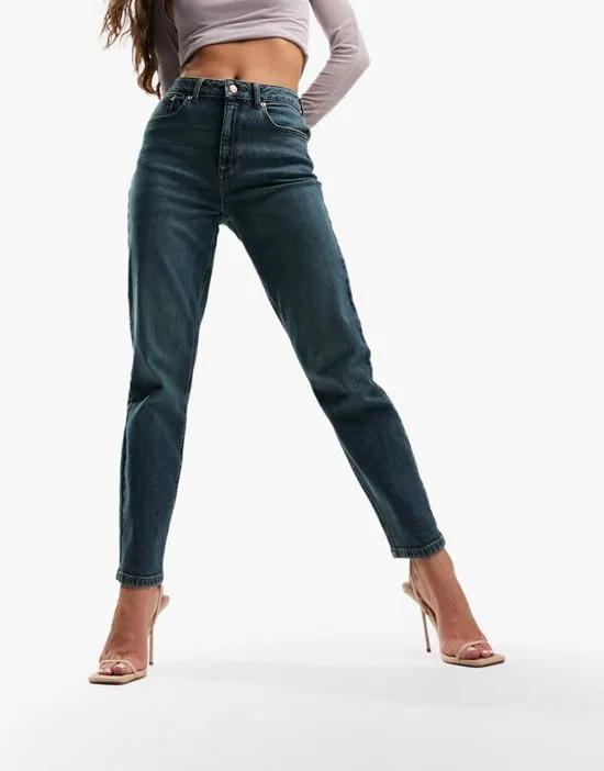 Hourglass slim mom jeans in mid blue