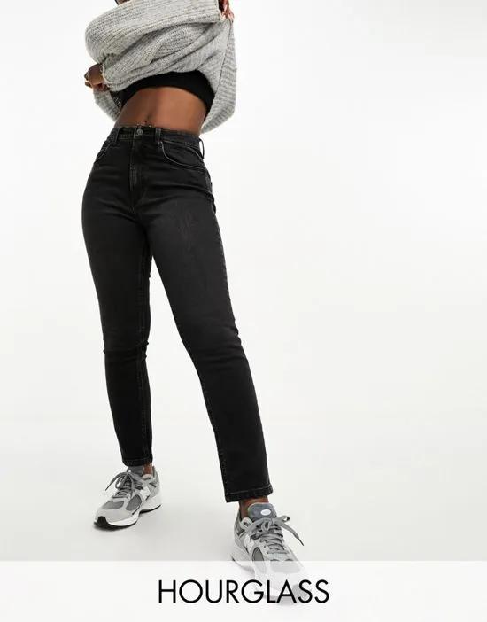 Hourglass slim mom jeans in washed black
