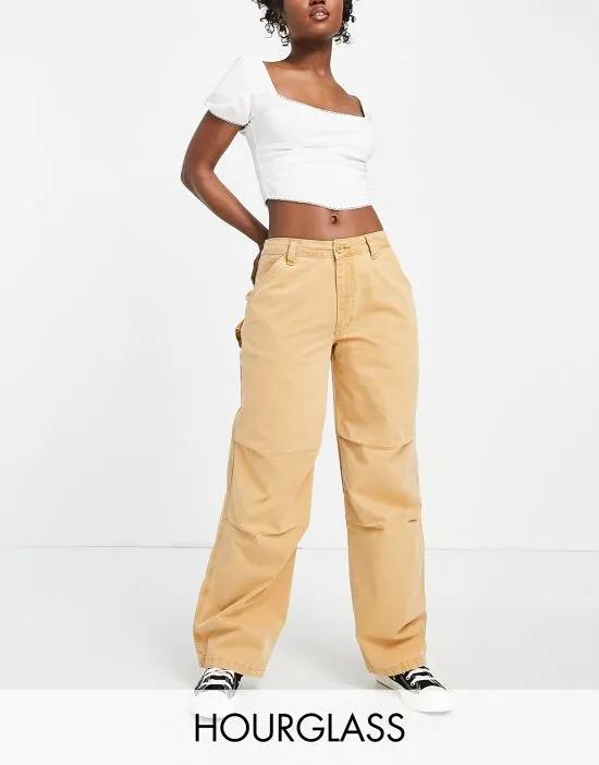 Hourglass slouchy cargo pants in camel