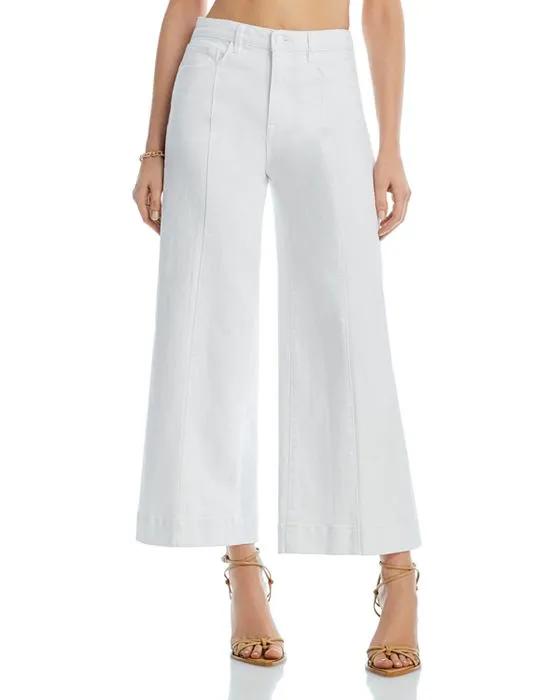 Houston Cropped Wide Leg Jeans in White