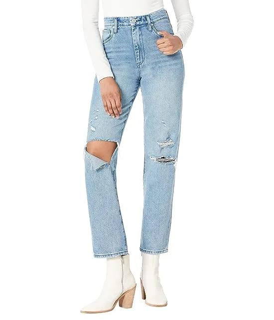 Howard Loose Fit Distressed High-Rise Jeans in Blue