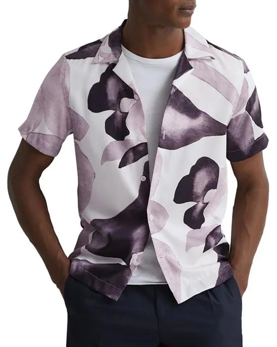 Howe Short Sleeve Abstract Print Camp Shirt