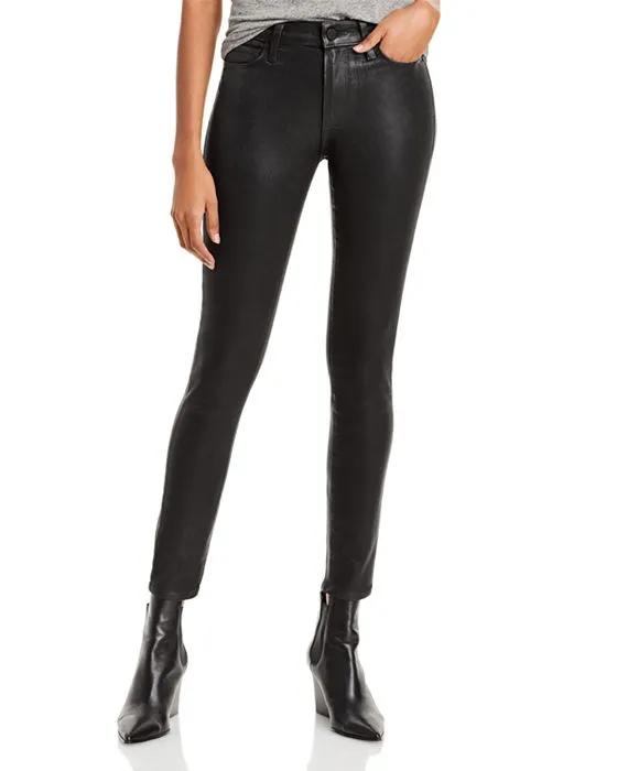 Hoxton High Rise Ankle Skinny Jeans in Black Fog Luxe Coating